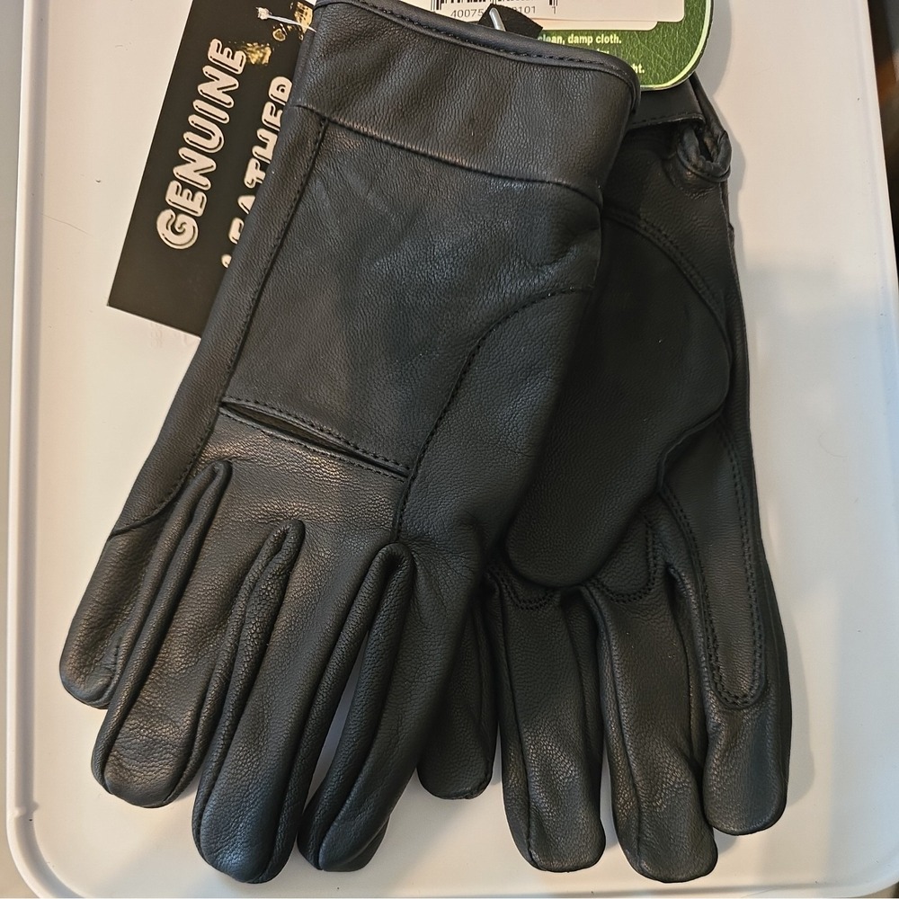 DS44-XS Black Motorcycle Biker Riding Full Finger Leather Gloves